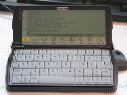 Psion mit Bild vom Programm